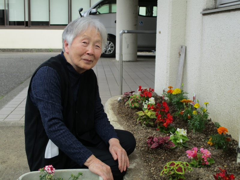 花壇に花を植えました！